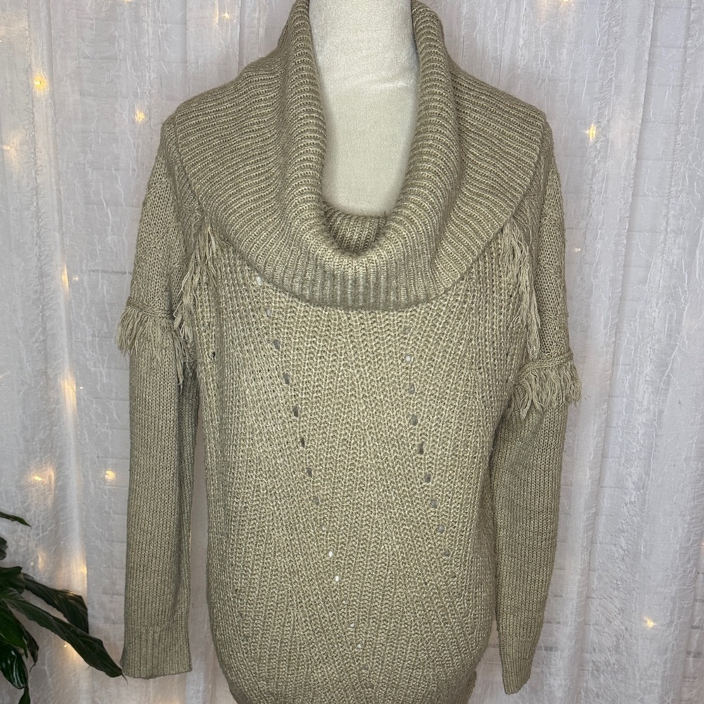 Knox Rose Taupe Cowl Neck Sweater